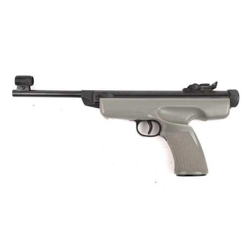 97 - A boxed original MOD.5 .22 calibre air pistol: black finish to barrel with grey plastic grip.