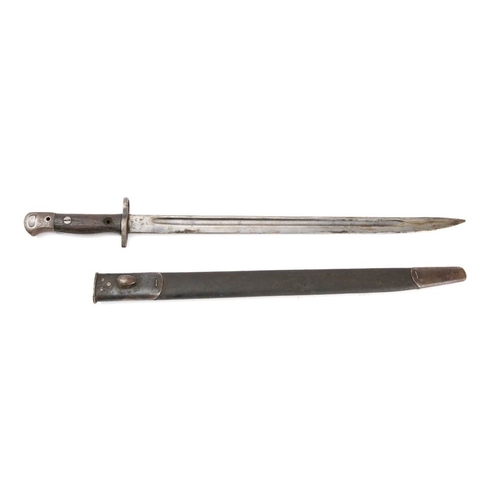 180 - A British Army 1907 pattern bayonet by Wilkinson: the straight fullered blade with remains of markin... 