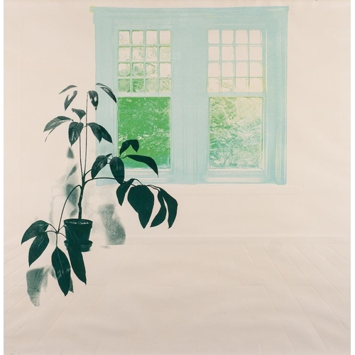 12 - * Roger Westwood [b.1936]- View across a room to a window,:- artists proof blindstamp,  signed with ... 