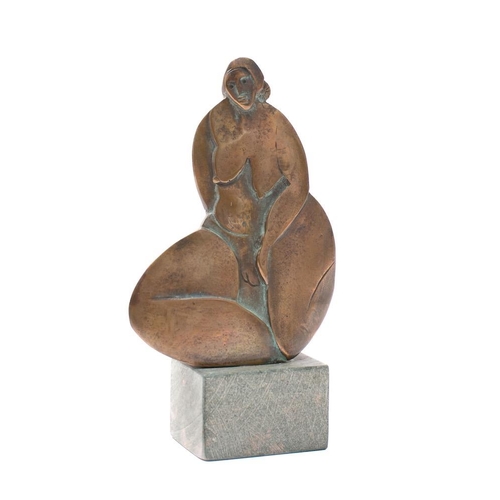 428 - JUDE JELFS (born 1950) ''Seated Female Nude'': bronze study, signed to the bronze jude Jelfs, No 5/1... 