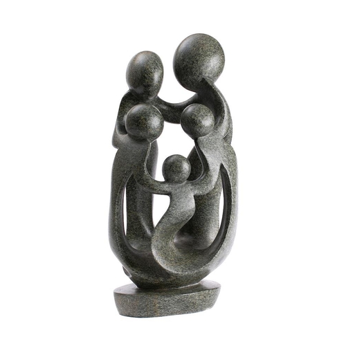 429 - Daniel Mudidmu (Zimbabwean contemporary) ''Family Unity'' : carved shona stone figure group, on an o... 