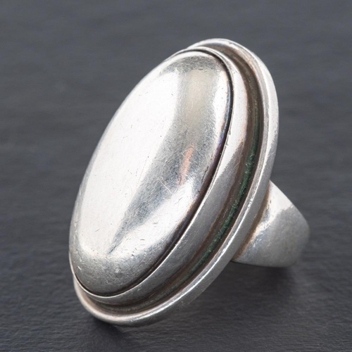 50 - Harald Nielsen for Georg Jensen, a silver ring,: model number 46E, designed 1935, with post 1945 Geo... 