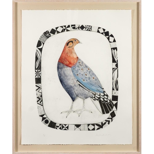 9 - * Beatrice Forshall [b.1992]- Bird,:- Artist's Proof etching and mixed media signed in pencil,  shee... 