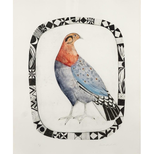 9 - * Beatrice Forshall [b.1992]- Bird,:- Artist's Proof etching and mixed media signed in pencil,  shee... 