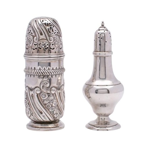 20 - A Victorian silver sugar castor, maker Josiah Williams & Co, London, 1898: in the Georgian taste, wi... 