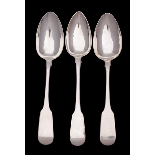 295 - A pair of  William IV provincial silver Fiddle pattern tablespoons, maker William Hope, Exeter, 1830... 