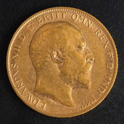 400 - WITHDRAWN  LOT    
A George V gold sovereign coin and an Edward VII gold half sovereign coin,: the s... 