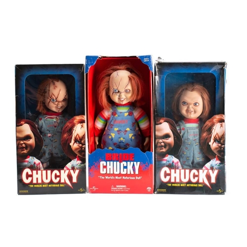 1345 - Sideshow. Two  boxed 'Chucky' dolls and a 'Bride of Chucky ' doll: (2)