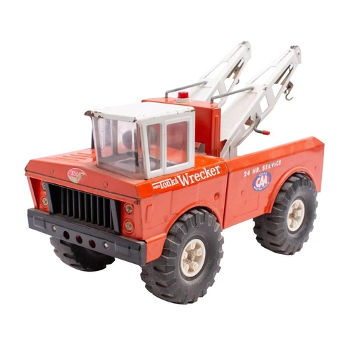 1359 - A Tonka ' Mighty' Wrecker  white cab and jib over red body and black wheels.