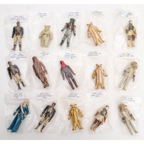 1364 - A collection of various loose Star Wars Figures: including Chewbacca, a Tie Fighter Pilot and others... 