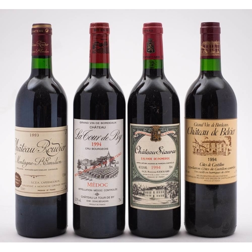1392 - Ch. Roudier 1993, Ch. La Coui de Bay 1994, Ch. Siaurac 1994 and Ch.de Belcier 1994: one bottle of ea... 