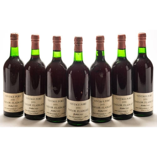 1406 - Seven bottles of Taylor Fladgate Vintage port, 1970, Berry Bros & Rudd Ltd. (7)