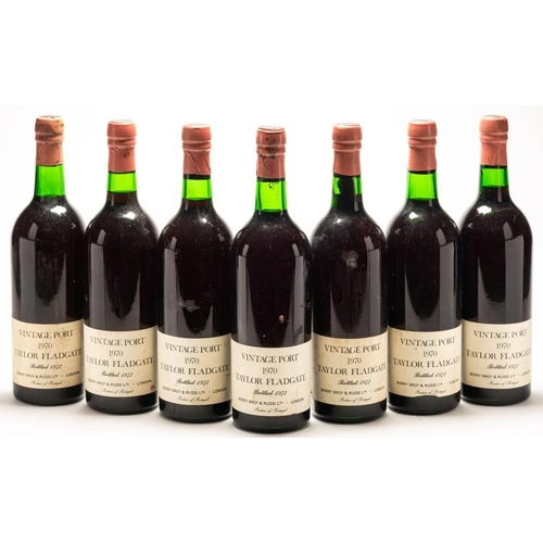 1406 - Seven bottles of Taylor Fladgate Vintage port, 1970, Berry Bros & Rudd Ltd. (7)