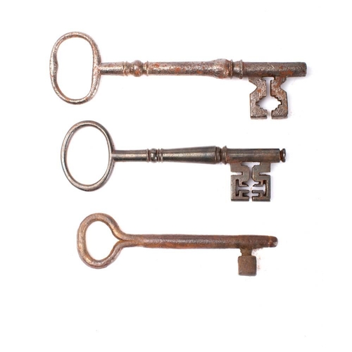 170 - Three 18th century  keys of large size: largest 20cm long (3)