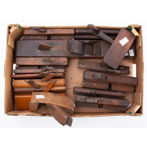 280 - A group of 19th century beech planes: including a 22 inch jack plane by Scioto Works, a skew mouth p... 