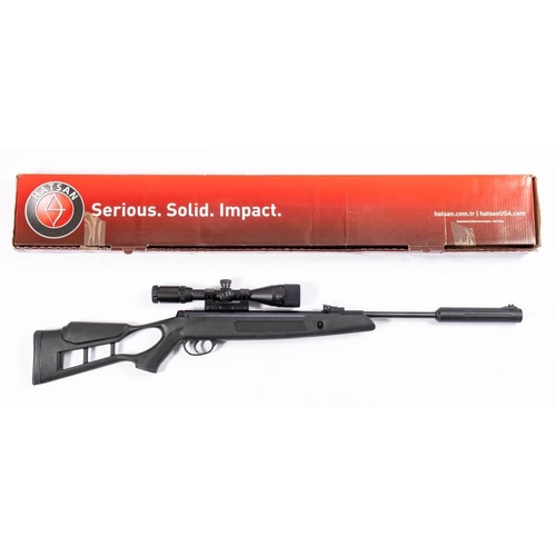 459 - A Hatsan .22 calibre air rifle: serial number 1015 08079. with moderator and black composite open st... 