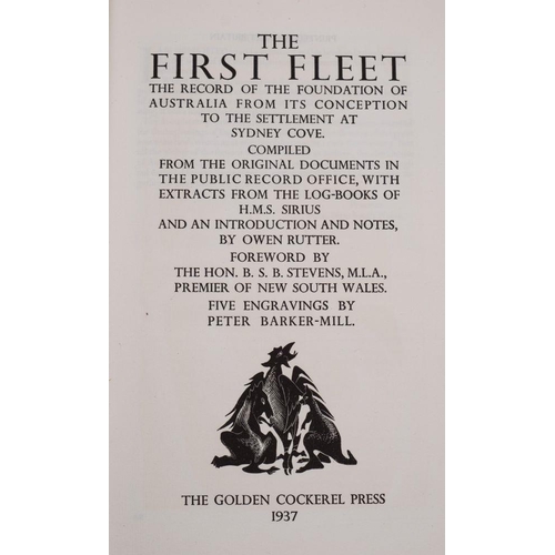 11 - GOLDEN COCKEREL PRESS: (ASSOCIATION COPY) The First Fleet London: Golden Cockerel Press, 1937. The R... 