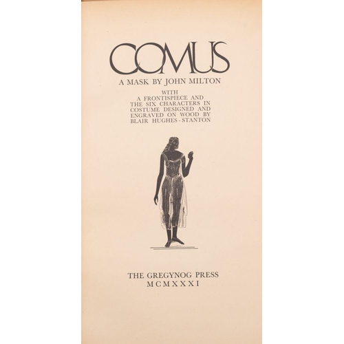 13 - GREGYNOG PRESS COMUS a mask by John Milton Newtown: Gregynog Press, 1931. A Mask by John Milton. Num... 