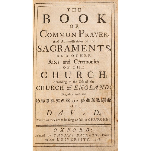 157 - BIBLE : The Book of Common Prayer ... (etc), cont. panelled morocco well rubbed hinge cracking, 8vo,... 