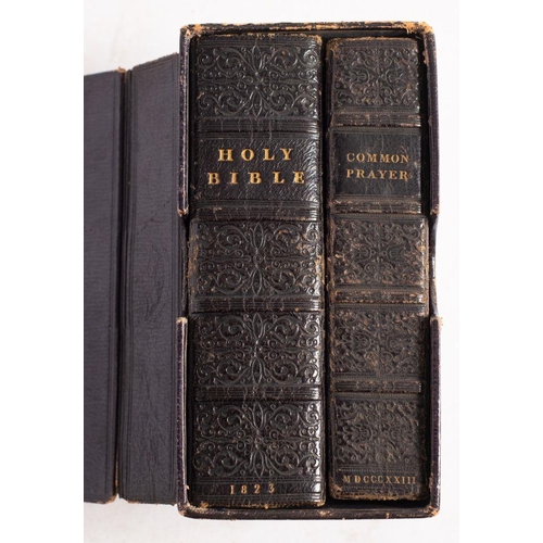 159 - BIBLE : The Holy Bible & the Book of Common Prayer, cont. crushed morocco, all edges in gilt in  cus... 