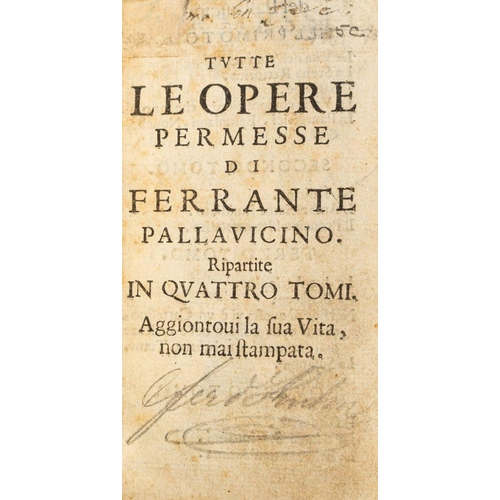 243 - PALLAVICINO Ferrante - Four volume set.Published Venice. Vol. 1) Opere Permesse. 2) La Taliclea.  Vo... 