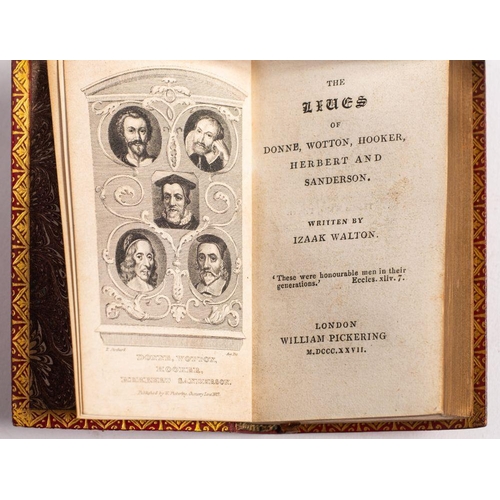 253 - PICKERING Diamond Classics : Walton's Complete Angler, with Lives of Donne et al, cont. crimson moro... 