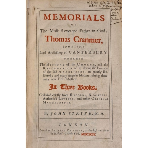 271 - STRYPE, John - Memorials of the Most Reverend Father in God, Thomas Cranmer sometime Lord Archbishop... 