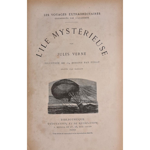 282 - VERNE, Jules : Les Voyages Extraordinaires. L'Ile Mysterieuse. Illustrated by Ferat, elaborate blue ... 