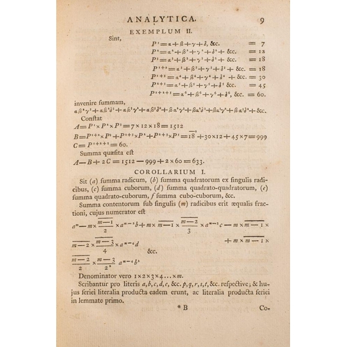 283 - WARING, Edward - Miscellanea Analytica, de aequationibus Algebraicis, et Curvarum Proprietatibus : f... 