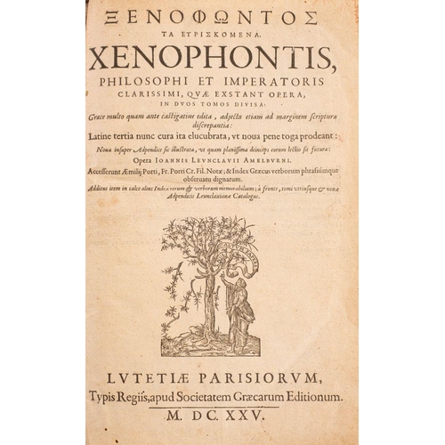 295 - XENOPHON : Xenophontis, Philosophi et Impertors Clarissimi, quae Estant Opera. (ed)  Joannis Levncla... 