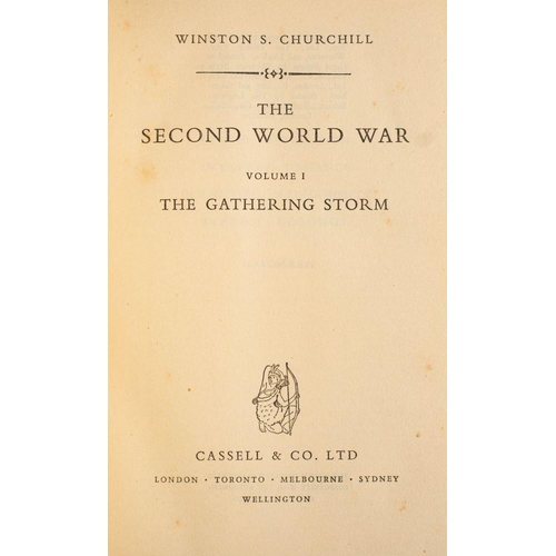 306 - CHURCHILL, Winston S - The Second World War : 6 vol. set, org. cloth in d/w, 8vo, first editions, or... 