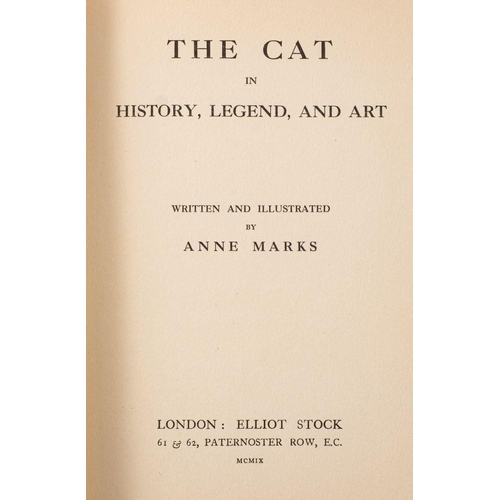 32 - CATS : Marks, Anne. The Cat in History, Legend, and Art. Original bright pictorial cloth. 4to. Ellio... 