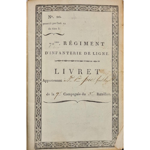 332 - REGIMENT D'INFANTERIE DE LIGNE : 24 pages accounting book printed and in manuscript, paper cover, wr... 