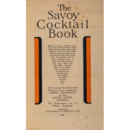 35 - CRADDOCK, Harry - The Savoy Cocktail Book : Lacks spine, two covers are loose and rubbed mainly at t... 