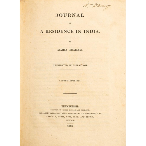 366 - GRAHAM, Maria - Journal of a Residence in India : 16 plates (the two folding plates have been carele... 