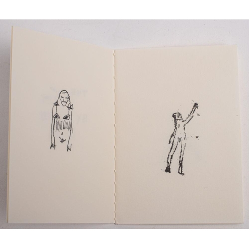 37 - EMIN, Tracey - The Stain : 14 page miniature hand made book. With a small black and white lithograph... 