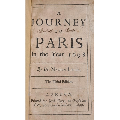 374 - LISTER, Dr. Martin - A Journey to Paris in the Year 1698 : five plates, cont. calf rubbed cracking l... 