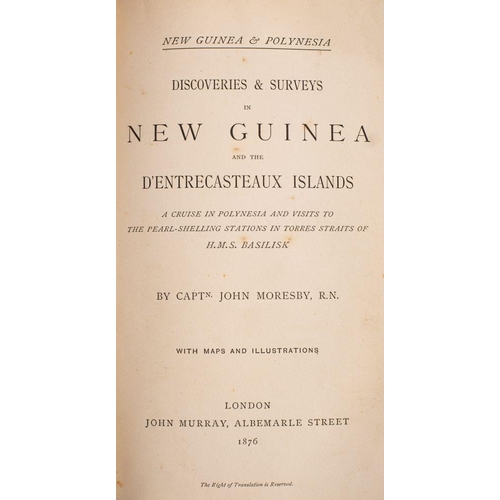 378 - MOSEBY, Captn. John - Discoveries & Surveys in New Guinea : large folding map, 2 other maps, 4 plate... 