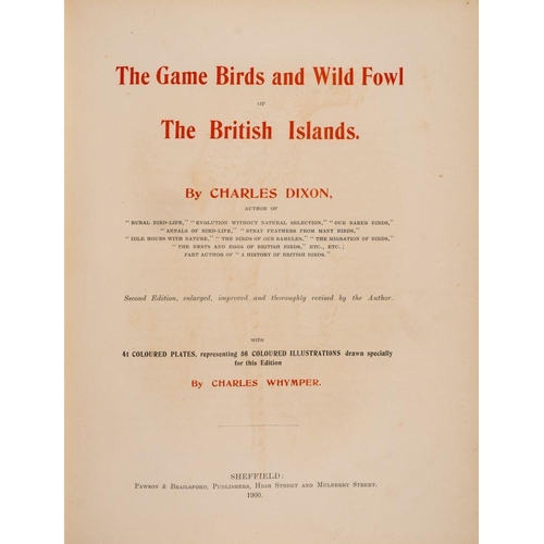 412 - DIXON, Charles : The Game Birds and Wild Fowl of the British Islands : 41 coloured lithograph plates... 