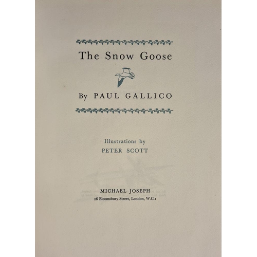 414 - GALLICO, Paul - The Snow Goose : Illustrated by Peter Scott. org. cream coloured buckram with a snow... 