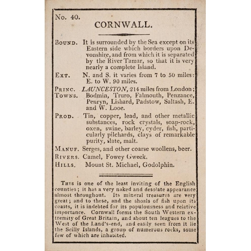 466 - CARD GAME : The Geography of England and Wales, Accurately Delineated on 52 Cards. Including the Bou... 