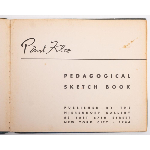 48 - KLEE, Paul - Pedagogical Sketch Book : org. printed boards lacking most of the spine. Erasure mark o... 