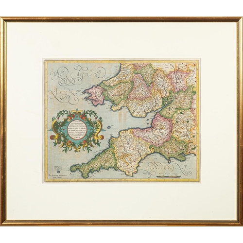 529 - MERCATOR, Gerald - Cornubia, Devonia, Somersetus, Dorcesteria ... (et al) hand coloured map, 465 x 3... 