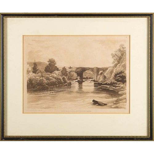 546 - RIVER DART : 5 sepia aquatints, 240 x 117mm, All bar one are in Hogarth frames, 1820.