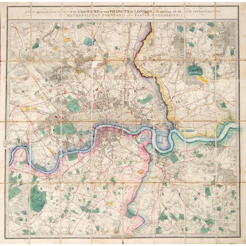 559 - WYLD, James - A New Topographical Map of the Country in the Vicinity of London. Describing all the N... 