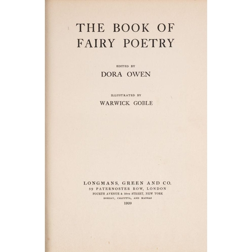 93 - GOBLE, Warwick : (illustrator) - The Book of Fairy Poetry. Edited by Dora Owen. 16 tipped-in coloure... 