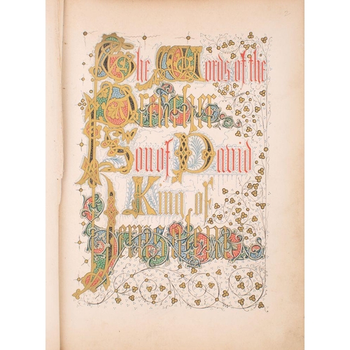 96 - JONES, Owen - The Preacher : 34 colour printed illuminated pages, original carved wood book covers m... 