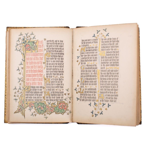 96 - JONES, Owen - The Preacher : 34 colour printed illuminated pages, original carved wood book covers m... 