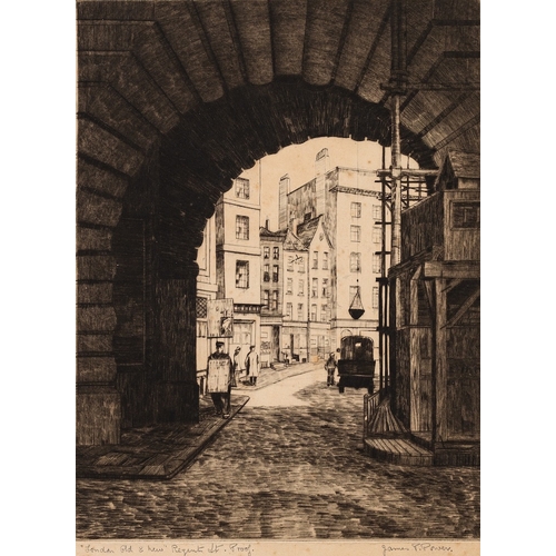 544 - POWER, James P - London Old & New '' Regent Street - Proof etching. 340 x 250 mm