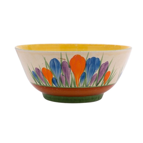 170 - A Clarice Cliff bowl decorated in the 'Autumn Crocus' pattern, printed 'Bizarre' factory marks, insc... 